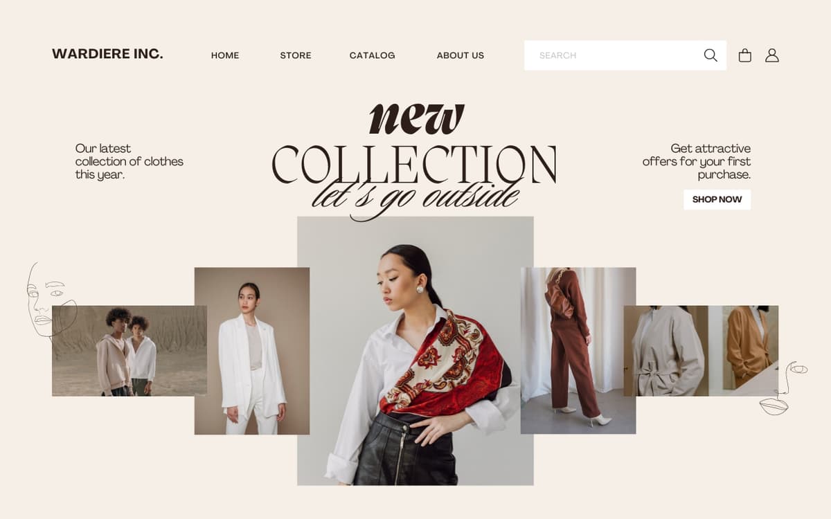 Women fashion brand collection showcase website
